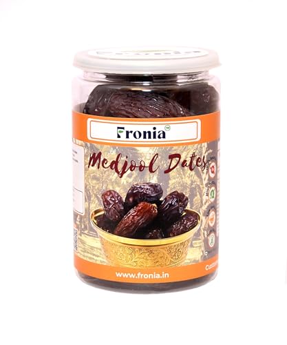 Fronia Medjool Premium Dry Dates Healthy & Nutrious Snack (Gluten Free, Non-GMO & Vegan) 500 gms, Black Dates, delightful, farm fresh Medjool dates and Khajur