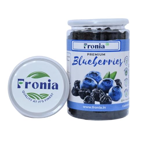 Fronia Premium Dried Blueberries – 500g x 1 Pack (Total 500g) | Whole, Unsweetened, Gluten-Free, Non-GMO, Vegan Snack | Rich in Calcium & Vitamin K, Sweet and Delicious