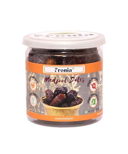 Fronia Medjool Premium Dry Dates Healthy & Nutrious Snack (Gluten Free, Non-GMO & Vegan) 500 gms, Black Dates, delightful, farm fresh Medjool dates and Khajur
