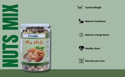 FRONIA Health Dry Fruits Mix, Premium Trail Mix | Natural and Premium Healthy Mixed Nuts with Dry Fruits | Almonds | Cashews | Walnut| Pistachio (200GM ) Healthy for Every Occasion Fresh and Healthy Dry Fruits Nuts| Source of Vitamin and Minerals