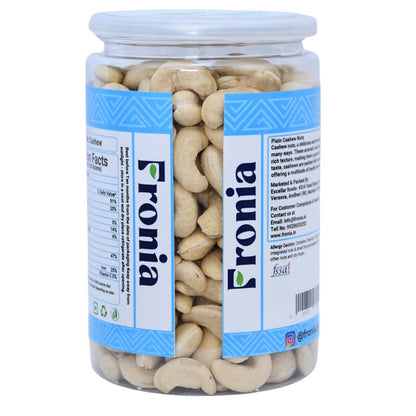 FRONIA Plain Cashews nuts 450 gm | Nutritious & Delicious Nuts | Signature Plain Cashew | High Fiber, Rich In Protein,Rich In Protein,Healthy Nuts | Anytime munching| Perfect for gifting,Boost Immunity| Healthy Snacks, Magnesium & Phosphorus, Deluxe Size