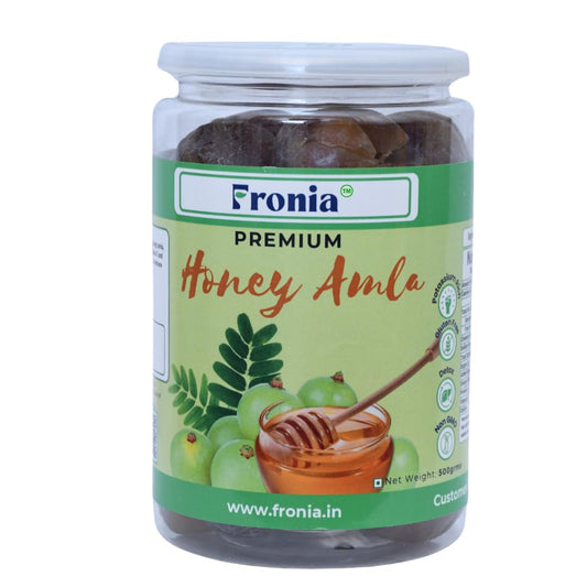 FRONIA Honey Amla Candy Purely Honey Processed Sugar-free Dry Amla Candy Best For Eyes, Hairs Low-Calorie Dry Fruit Snack And 100% Natural Honey (500GM)