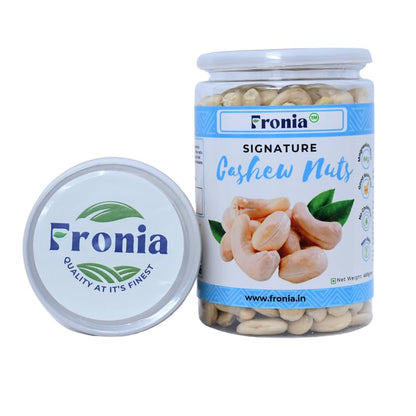 FRONIA Plain Cashews nuts 450 gm | Nutritious & Delicious Nuts | Signature Plain Cashew | High Fiber, Rich In Protein,Rich In Protein,Healthy Nuts | Anytime munching| Perfect for gifting,Boost Immunity| Healthy Snacks, Magnesium & Phosphorus, Deluxe Size