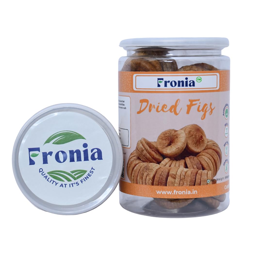 FRONIA Dried Afghani Anjeer | Dried Figs Ajnir | Rich source of Fibre Calcium & Iron | Low in calories and Fat Free | (500GM ) | Non-GMO Dried Figs | Dried Anjeer, Rich Source of Vitamins Dietary Fiber | High in Minerals & Vitamins | Amazing snack | | Dry