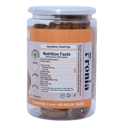 FRONIA Dried Afghani Anjeer | Dried Figs Ajnir | Rich source of Fibre Calcium & Iron | Low in calories and Fat Free | (500GM ) | Non-GMO Dried Figs | Dried Anjeer, Rich Source of Vitamins Dietary Fiber | High in Minerals & Vitamins | Amazing snack | | Dry
