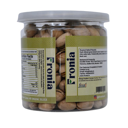 FRONIA Premium Roasted & salted Pistachio With Shell 200g | Super Crunchy & Delicious | No Gluten | No GMO | Bada Pista | Sada Pista | Dry Fruit, Big Size | Raw, High in Protein | Phosphorus, & Dietary Fibre, Premium Nuts | All Natural | No Preservatives