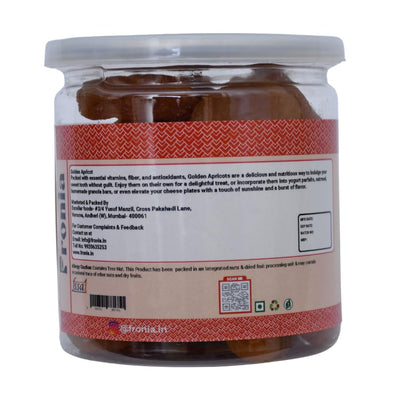 FRONIA Turkish Golden Apricot Dried Fruit (250gm) (Gluten Free, Non-GMO & Vegan) Jardalu Badam BOR Khumani, Seedless Khumani (NO Added Sugar OR Preservatives) Sun dried Jumbo apricots dry fruits