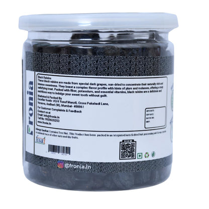 FRONIA Black Raisins (Kali Kishmish) | Kali Kishmish | Dry Fruits (250GM ) Premium Afghani Seedless Black Raisins | Kali Kishmish | Munakka Dry Fruits | Delicious & Healthy Snack | No Added Sugar Kali Kishmish | High in Antioxidant| Naturally Sweet and Ta
