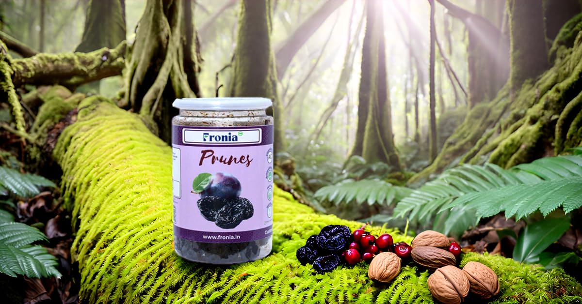 Fronia Dried Pitted Prunes – 500g | Non-GMO, Gluten-Free & Vegan | Dried Fruit Plums | Naturally Sweet & Juicy | High in Fiber & Vitamins | Healthy Seedless Dried Plums Snack