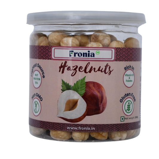 Fronia Hazelnuts 200g | Healthy & Delicious for Eating | Raw & Dehulled Nuts for Chocolate Spread Making | Crunchy Dry Fruits for Snacking, Baking & Cooking | Nutritious Hazel Nuts Pack