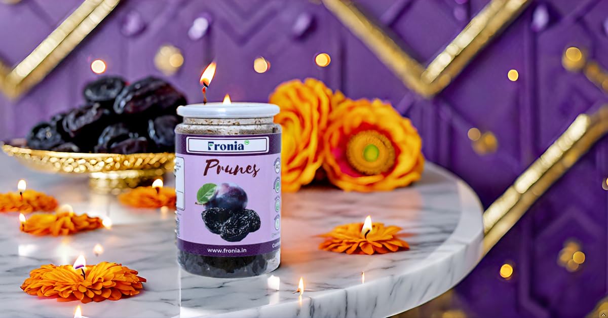 Fronia Dried Pitted Prunes – 500g | Non-GMO, Gluten-Free & Vegan | Dried Fruit Plums | Naturally Sweet & Juicy | High in Fiber & Vitamins | Healthy Seedless Dried Plums Snack
