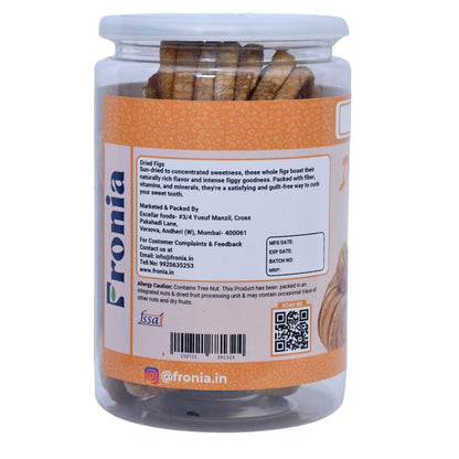 FRONIA Dried Afghani Anjeer | Dried Figs Ajnir | Rich source of Fibre Calcium & Iron | Low in calories and Fat Free | (500GM ) | Non-GMO Dried Figs | Dried Anjeer, Rich Source of Vitamins Dietary Fiber | High in Minerals & Vitamins | Amazing snack | | Dry