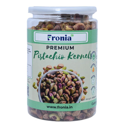FRONIA Premium Unsalted Pistachio Kernels 500g | Super Crunchy & Delicious | No Gluten | No GMO | Bada Pista | Sada Pista | Dry Fruit, Big Size | Raw, High in Protein | Phosphorus, & Dietary Fibre, Premium Nuts | All Natural | No Preservatives | No Additi