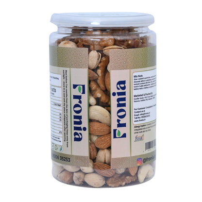 FRONIA Health Dry Fruits Mix, Premium Trail Mix | Natural and Premium Healthy Mixed Nuts with Dry Fruits | Almonds | Cashews | Walnut| Pistachio (400GM ) Healthy for Every Occasion Fresh and Healthy Dry Fruits Nuts| Source of Vitamin and Minerals