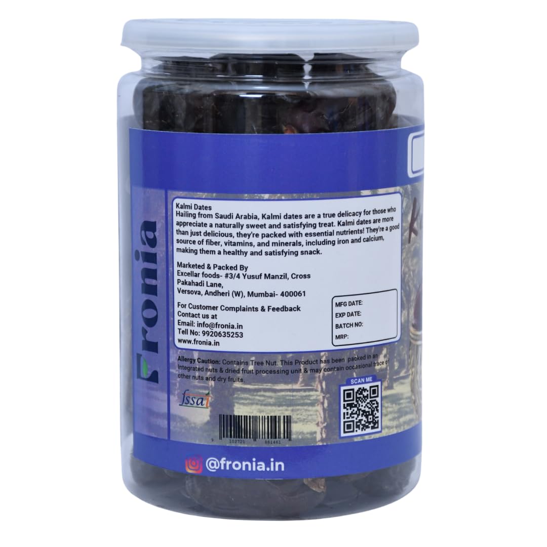 FRONIA Kalmi Dates , Juicy & Delicious Khajoor, Arab Khajur, 100% Naturally Dried & Free From Any Preservative 500GM | Healthy & Nuturious snack,Natural Sweetener,Rich in Vitamins& Minerals Gluten Free, Non-GMO & Vegan , delightful, farm fresh Kalmi dates