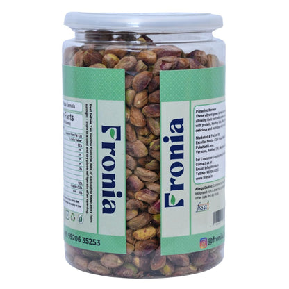 FRONIA Premium Unsalted Pistachio Kernels 500g | Super Crunchy & Delicious | No Gluten | No GMO | Bada Pista | Sada Pista | Dry Fruit, Big Size | Raw, High in Protein | Phosphorus, & Dietary Fibre, Premium Nuts | All Natural | No Preservatives | No Additi