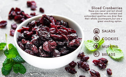 Fronia Dried Cranberry Slice (Dry Fruit), (250gms*2) 500gm (Gluten Free, Non-GMO & Vegan) High Antioxidants, Dietary Fiber & No Gluten, Antioxidant Rich, Immunity Booster,Healthy Snack for kids and adult