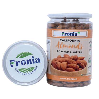 FRONIA Roasted and Salted California Almond |No Salt|Dry Roasted|No Oil Used|Roasted To Perfection|No Preservatives|No Artificial Flavors|Gluten Free|Vegan|Non Gmo (500GM)