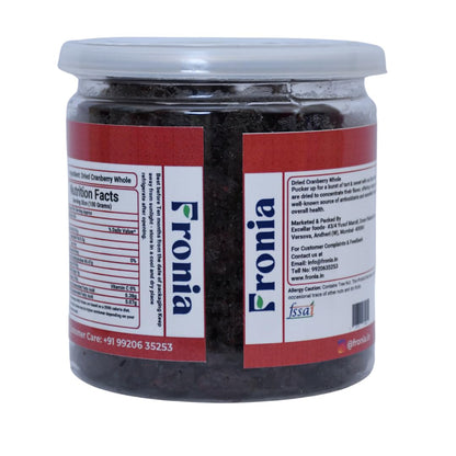 Fronia fresh Cranberries Whole Sweet And Delicious Treats, 250G (Gluten Free, Non-Gmo) High Antioxidants, Dietary Fiber & No Gluten, Antioxidant Rich, Immunity Booster,Healthy Snack For Kids And Adult