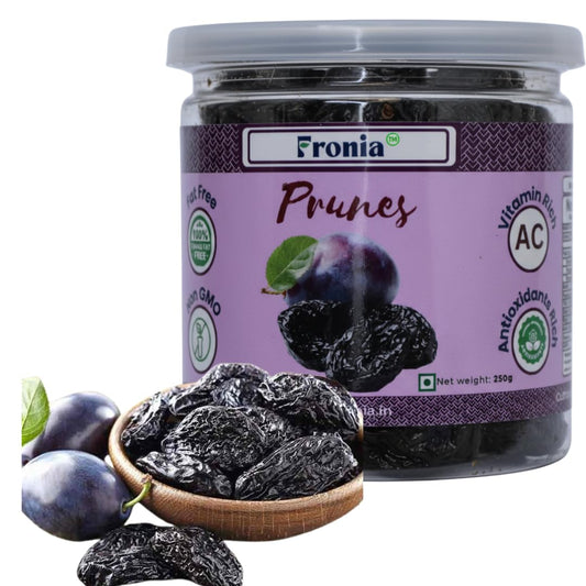 Fronia Dried Pitted Prunes – 250g | Non-GMO, Gluten-Free & Vegan | Dried Fruit Plums | Naturally Sweet & Juicy | High in Fiber & Vitamins | Healthy Seedless Dried Plums Snack
