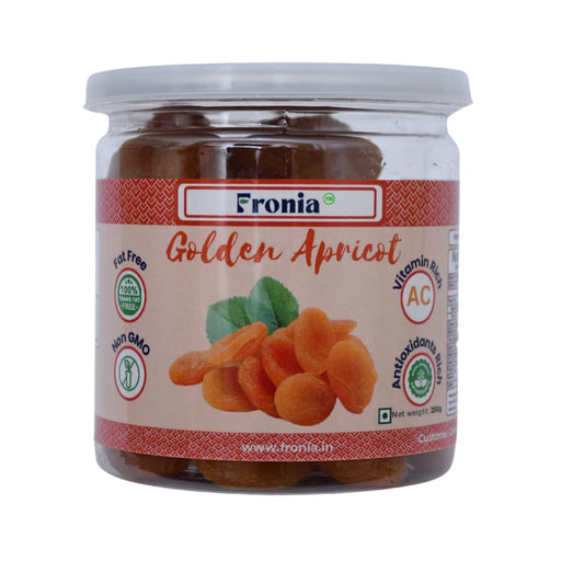 FRONIA Turkish Golden Apricot Dried Fruit (250gm) (Gluten Free, Non-GMO & Vegan) Jardalu Badam BOR Khumani, Seedless Khumani (NO Added Sugar OR Preservatives) Sun dried Jumbo apricots dry fruits