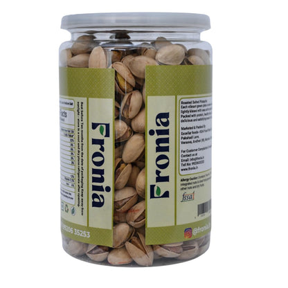 FRONIA Premium Roasted & salted Pistachio With Shell 450g | Super Crunchy & Delicious | No Gluten | No GMO | Bada Pista | Sada Pista | Dry Fruit, Big Size | Raw, High in Protein | Phosphorus, & Dietary Fibre, Premium Nuts | All Natural | No Preservatives