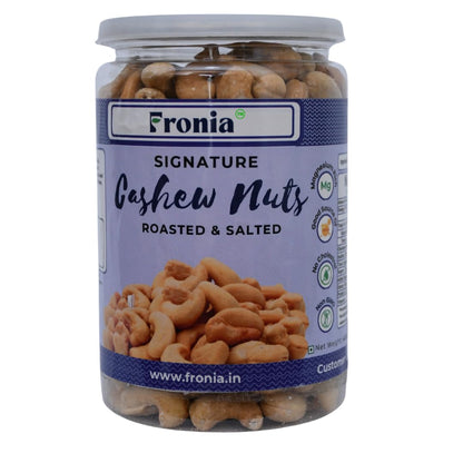 FRONIA Roasted and Salted Cashews| Flavourful & Crunchy Snack | Salted & Slow Roasted Cashews | Rich in Protein No Artificial Colours, Preservatives & Flavours (450GM )|crunchy kaju|Healthy Food |loaded with nutrients, Freshly Roasted, Natural & Premium c