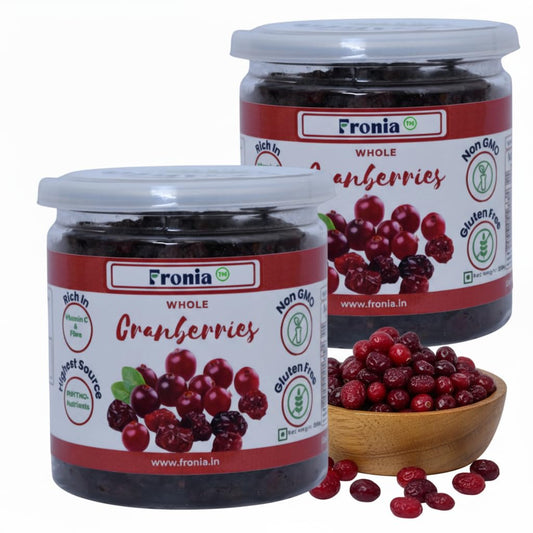 Fronia fresh Cranberries Sweet And Delicious Treats, 500G (Gluten Free, Non-Gmo) High Antioxidants, Dietary Fiber & No Gluten, Antioxidant Rich, Immunity Booster,Healthy Snack For Kids And Adult
