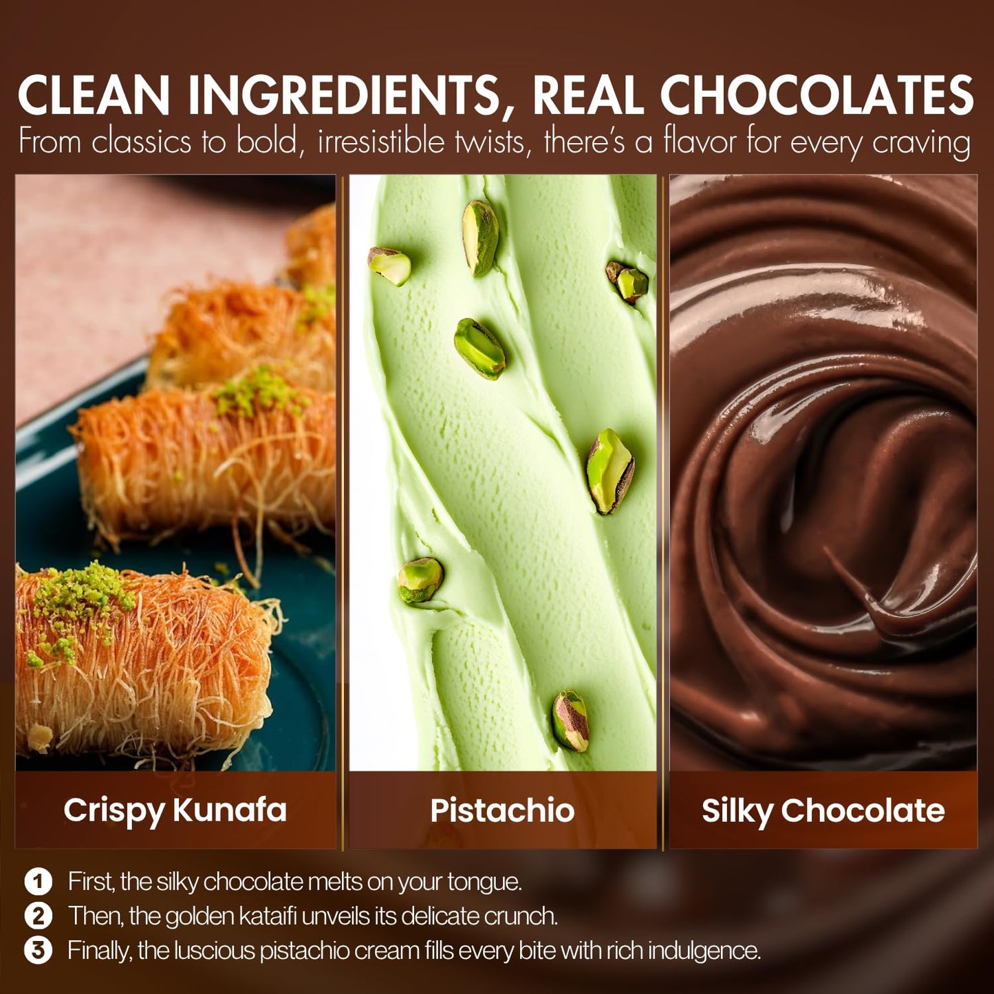 Fronia Dubai Kunafa Chocolate Pistachio. Premium Pista Kunafa Chocoalte 100gms. For Gifting, Anniversary, Birthday, Hamper, Valentines, Corporate Gifting.