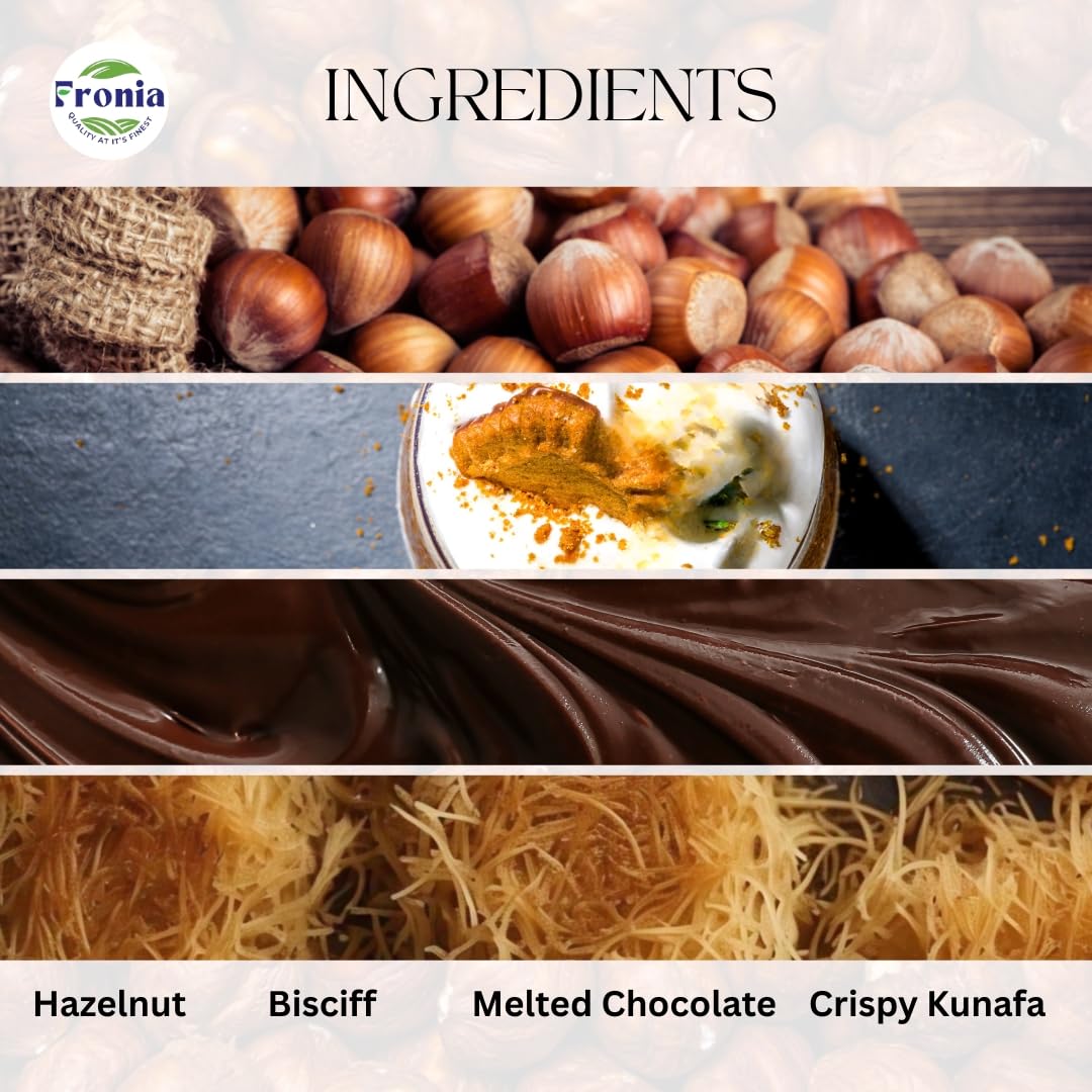 FRONIA Dubai Kunafa Chocolate Bar Combo Pistachio & Bisciff Flavours (200G) Gourmet Middle Eastern Dessert Bars With Crispy Kunafa & Premium Chocolate For Birthday,Anniversary,Hamper,Corporate Gifting