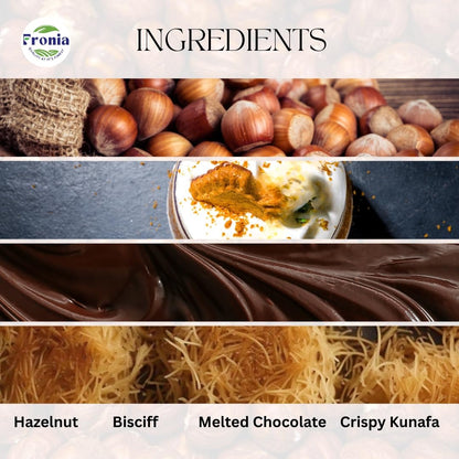 FRONIA Dubai Kunafa Chocolate Bar Combo Pistachio & Bisciff Flavours (200G) Gourmet Middle Eastern Dessert Bars With Crispy Kunafa & Premium Chocolate For Birthday,Anniversary,Hamper,Corporate Gifting