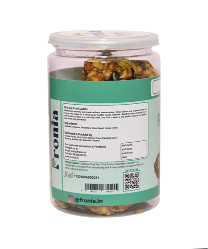 Fronia Mix Dry fruits Ladoo 500gm |Eat Anytime Sugar Free Dry fruits and Honey Laddoo's| Replacement of Energy & Protein Bars | Powerhouse of Protein & Fibre | Zero Trans Fat & Zero Cholesterol| Natural Authentic Eating Healthy Dry fruits and Honey ladoo