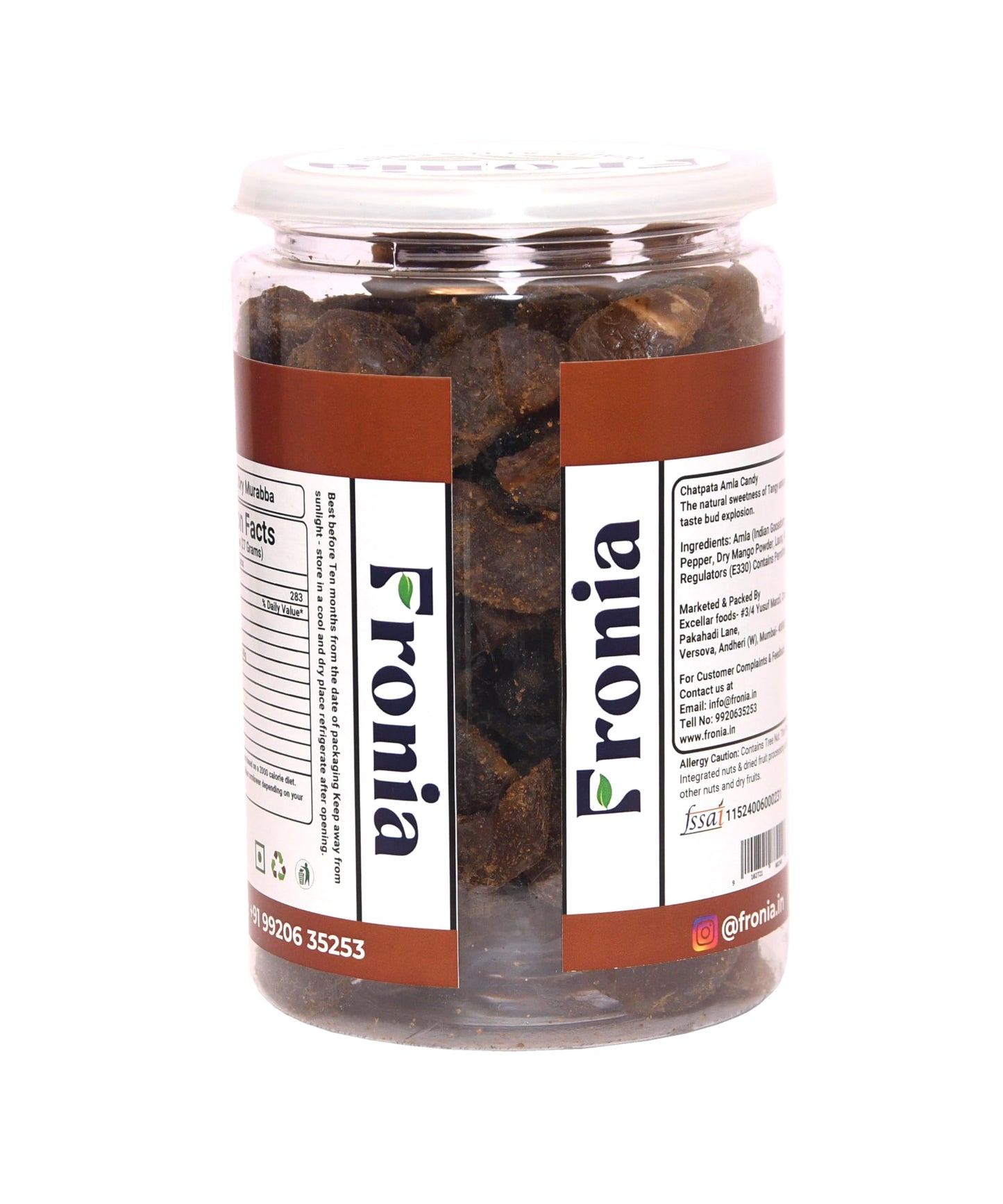 Fronia Chatpata Amla Candy 500gm | Sweet Amla Candy Combo, Sweet & Chatpata, Dry Gooseberry, Rich In Vit C, Boosts Immunity|Healthy Snack, Mouth Freshener|No Artificial Chemicals | Hence it is 100% pure and natural | Amla is abundant in vitamins and espec