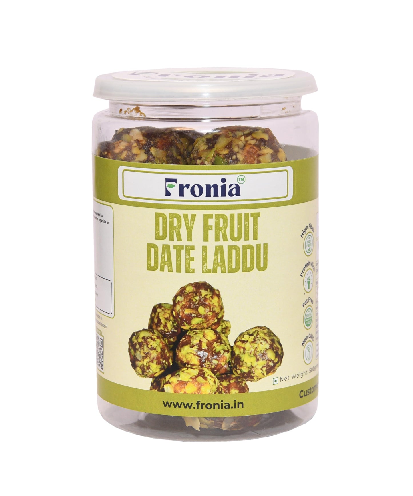 Fronia Dry Fruit Dates Ladoo 500gm |Eat Anytime Sugar Free Dates Laddoo's| Replacement of Energy & Protein Bars | Powerhouse of Protein & Fibre | Zero Trans Fat & Zero Cholesterol| Natural Authentic Eating Healthy Dry Fruits & Dates Laddu | Purely Made Wi